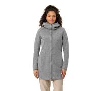 Strickfleecejacke VAUDE "WOMEN'S TINSHAN COAT III", Damen, Gr. 38, beige (ecru), Stoff, Obermaterial: 56% Polyester, 31% Wolle, 13% Polyacryl, normal, hoch geschlossener Ausschnitt, angeschnitten Bünd