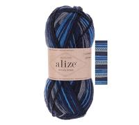 100g Sockenwolle Alize Wooltime 75% Wolle Oeko-Tex 100 Strickgarn Häkelgarn Farbwahl, Farbe:11011 Seemannsgarn