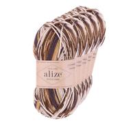 Strickgarn Alize Wooltime 5x100g 75% Wolle Oeko-Tex 100 Häkelgarn Farbwahl, Farbe:11023 Sahara