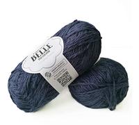 Strickgarn aus Baumwolle, Viskose und Leinen, Drops Belle, DK, leichtes Kammgarn, 50 g 20 Marineblau
