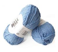 Strickgarn aus Baumwolle, Viskose und Leinen, Drops Belle, DK, leichtes Kammgewicht, 51 g, 130 m (15 Jeans Blau)