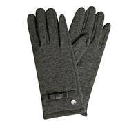 Strickhandschuhe CAPELLI NEW YORK, Damen, grau (dunkelgrau), Jersey, Materialmix, meliert, unifarben, Handschuhe, mit Zierschleife, Metall-Logo, Feinstrick (84326225-0) dunkelgrau