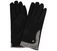 Strickhandschuhe CAPELLI NEW YORK, Damen, schwarz, Jersey, Materialmix, Fischgratmuster, unifarben, Handschuhe, mit Fischgrätmuster (92150029-0) schwarz