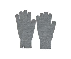 Strickhandschuhe JACK & JONES "JACBARRY KNITTED GLOVES NOOS", Herren, grau (grau melange), Feinstrick, Kunstfaser, unifarben, Handschuhe (85803419-0) grau melange