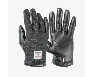 Strickhandschuhe PEARLWOOD "GLEN", Herren, Gr. 9.5, schwarz, Tweed, Schafsleder, Handschuhe, softes, wärmendes Innenfutter aus Wollmischung (28586445-9,5) schwarz