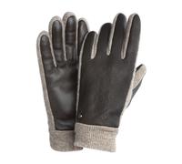 Strickhandschuhe PEARLWOOD "NICK", Damen, Gr. 10, braun (schwarz braun), Materialmix, unifarben mit Farbeinsatz, Handschuhe Strickhandschuhe, weiches Fleecefutter, Elastischer Strickbund (44769710-10)