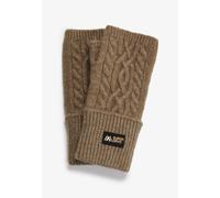 Strickhandschuhe SUPERDRY "CABLE LUXE HANDWARMERS", Damen, moss khaki, Strick, Materialmix, Handschuhe Strickhandschuhe (32334013-0)