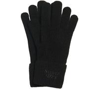Strickhandschuhe SUPERDRY "SOFT RIB KNIT GLOVES", Damen, schwarz, Strick, Materialmix, unifarben, Handschuhe Strickhandschuhe (24908642-0)