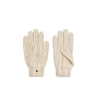 Strickhandschuhe TOMMY HILFIGER "ESSENTIAL CABLE GLOVES", Mädchen, Gr. S/M, beige (gentle gold heather), Strick, Baumwolle, Handschuhe, mit Zofmuster, für Kids (90873356-S) gentle gold heather