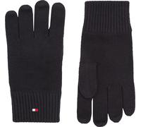 Strickhandschuhe TOMMY HILFIGER "ESSENTIALS FLAG GLOVES", Herren, schwarz, Baumwollmischung, unifarben, Handschuhe, mit Logostickerei (66096530-0) schwarz