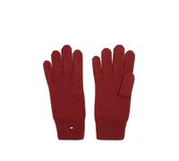 Strickhandschuhe TOMMY HILFIGER "TH FLAG KNIT", Damen, autumn rot, Baumwollmischung, Handschuhe (47382465-0) autumn rot