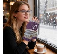 Strickhandschuhe - weicher, warmer Komfort, niedliches, lässiges Design mit , gestrickter fingerloser Stil für den Alltag, Winter-Fäustlingsauswahl für Damen, Studentinnen, Begleiter bei Reisen,