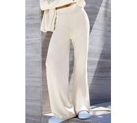 Strickhose COPENHAGEN STUDIOS, Damen, Gr. 32/34, N-Gr, creme, Rippstrick, Obermaterial: 50% Viskose, 28% Polyester, 22% Nylon, unifarben, bequem lang, Hosen, aus hochwertigem Rippstrick, Loungewear (6