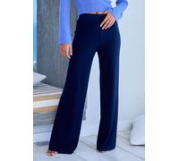 Strickhose COPENHAGEN STUDIOS, Damen, Gr. 32/34, N-Gr, marine, Rippstrick, Obermaterial: 50% Viskose, 28% Polyester, 22% Nylon, unifarben, bequem lang, Hosen, aus hochwertigem Rippstrick, Loungewear (