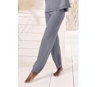 Strickhose ELBSAND, Damen, Gr. 44/46, N-Gr, blau (rauchblau meliert), Feinstrick, Obermaterial: 50% Viskose (LENZING™), 50% Polyester, meliert, unifarben, bequem lang, Hosen, mit eingestricktem Logo,