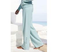 Strickhose ELBSAND, Damen, Gr. 44/46, N-Gr, blau (türkis), Obermaterial: 50% Viskose, 28% Polyester, 22% Nylon, meliert, unifarben, lässig geschnitten lang, Hosen, mit weitem Bein und eingestricktem L