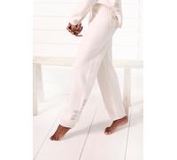 Strickhose ELBSAND, Damen, Gr. 44/46, N-Gr, weiß (wollweiß meliert), Feinstrick, Obermaterial: 50% Polyester, 50% Viskose, meliert, unifarben, bequem lang, Hosen, mit eingestricktem Logo, aus hochwert