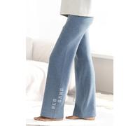 Strickhose ELBSAND Gr. 48/50, N-Gr, blau (petrol), Damen, Obermaterial: 50% Viskose (LENZING), 28% Polyester, 22% Nylon, meliert, Hosen, Loungehose, Relaxhose aus weichem hochwertigem Strick, Loungewe