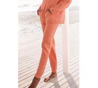Strickhose ELBSAND, Damen, Gr. 48/50, N-Gr, orange (aprikose), Feinstrick, Obermaterial: 50% Viskose, 28% Polyester, 22% Nylon, meliert, unifarben, Casual, bequem lang, Hosen, aus hochwertigem weichem