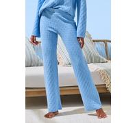 Strickhose FRENCH CONNECTION, Damen, Gr. 48/50, N-Gr, blau, Strick, Obermaterial: 33% Nylon, 32% Polyacryl, 30% Baumwolle, 5% Elasthan, Zopfmuster, bequem lang, Hosen, aus hochwertigem Strick, Loungew