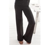 Strickhose LASCANA "-Loungehose" Gr. 44/46, N-Gr, grau (anthrazit) Damen Hosen Relaxhosen mit Rippbündchen, Loungewear (40546114-44)