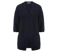 Strickjacke 3/4-Arm aus Schurwolle und Kaschmi Peter Hahn blau 42/44