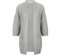 Strickjacke 3/4-Arm aus Schurwolle und Kaschmi Peter Hahn grau 36