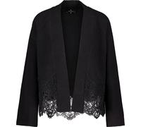 Strickjacke MONARI "Jacke Strickjacke Spitze", Damen, Gr. 38, schwarz, Strick, Obermaterial: 41% Polyester, 36% Polyacryl, 10% Wolle, 10% Viskose, 3% Elasthan, unifarben, regular fit taillenbedeckt, R