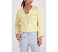 monari - Strickjacke mit Pattentaschen pastel yellow - Gr. - 42
