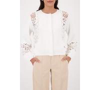 Monari - Strickjacke mit Spitzeneinsatz off-white - Gr. - 42