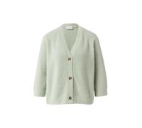 Flauschiger Strickcardigan mit 3/4-Ärmeln grün 46