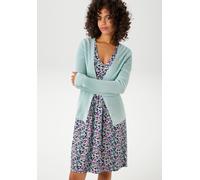 Strickjacke ANISTON CASUAL, Damen, Gr. 40, blau (aqua), Feinstrick, Obermaterial: 50% Polyacryl, 50% Viskose, unifarben, figurbetont hüftlang, V-Ausschnitt, Strickkante, Strickjacken Strickjacke, in t