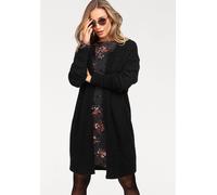 Strickjacke ANISTON CASUAL, Damen, Gr. 46, schwarz, Feinstrick, Obermaterial: 74% Polyacryl, 23% Polyamid, 3% Elasthan, unifarben, figurumspielend kniefrei, Rundhals, Rippstrickbündchen, Strickjacken