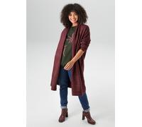 Strickjacke ANISTON PLUS, Damen, Gr. 48, bordeaux meliert 19, 1327 tpx, Feinstrick, Obermaterial: 74% Polyacryl, 23% Polyester, 3% Elasthan, unifarben, figurumspielend kniefrei, Rippbündchen, Strickja