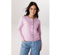 Strickjacke ANISTON SELECTED, Damen, Gr. 40, rosa (rose), Strick, Obermaterial: 50% Viskose, 26% Polyamid, 24% Polyester, unifarben, lässig geschnitten kurz, Rundhals, Strickjacken Strickjacke, mit Ro