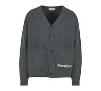 Strickjacke ANOTHER COTTON LAB "Another Cotton Lab Another Knit Cardigan", Herren, Gr. M, grau, 50% Baumwolle, 45% Polyester, 5% Elasthan, normal, V-Ausschnitt, Strickjacken Strickjacke (24957432-M) g