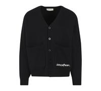 Strickjacke ANOTHER COTTON LAB "Another Cotton Lab Another Knit Cardigan", Herren, Gr. M, schwarz, 50% Baumwolle, 45% Polyester, 5% Elasthan, normal, V-Ausschnitt, Strickjacken Strickjacke (74627418-M
