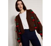 Strickjacke APRICOT "Strickjacke", Damen, Gr. S (36), braun, Obermaterial: 100% Polyester PES., gemustert, Gerippt, Strickjacken Strickjacke, und Häkelverzierung (22875646-36) braun