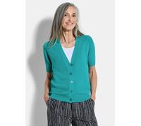 Strickjacke aus kühlem Bändchengarn grün 48