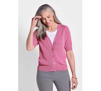 Strickjacke aus kühlem Bändchengarn pink 54