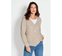 Strickjacke aus Multicolor-Bändchengarn braun 22