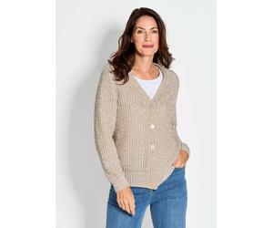Strickjacke aus Multicolor-Bändchengarn braun 50