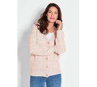 Strickjacke aus Multicolor-Bändchengarn rosa 48