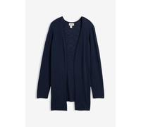 Strickjacke BONPRIX, Damen, Gr. 48/50 (XL), blau (dunkelblau), Obermaterial: 100% Baumwolle, loose fit, Strickjacken Strickjacke, Strickjacke aus reiner Baumwoll-Slub Qualität (18227246-48) dunkelblau