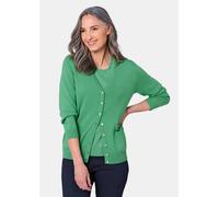 Strickjacke GOLDNER "Uni Merino-Cardigan Langarm", Damen, Gr. 40, grün, Obermaterial: 100% Schurwolle WV., Basic, Rippe, Strickjacken Strickjacke, Reine Merinowolle (82146927-40) grün