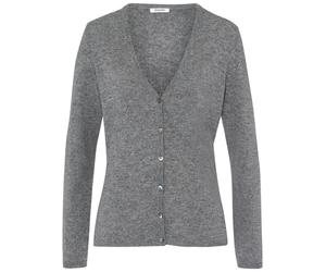 Strickjacke aus Schurwolle und Kaschmir V-Auss Peter Hahn grau 40
