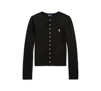 Strickjacke aus Stretch-Baumwollpiqué XS Black