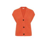 Strickjacke B.YOUNG "Damen Kurzarm-Bluse BYMILLERS", Damen, Gr. L, orange (pureed pumpkin melange), Obermaterial: 64% Polyester PES. 28% Polyacryl PAN. 8% Wolle mw., Strickjacken Strickjacke (84148058