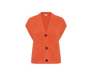 Strickjacke B.YOUNG "Damen Kurzarm-Bluse BYMILLERS", Damen, Gr. M, orange (pureed pumpkin melange), Obermaterial: 64% Polyester PES. 28% Polyacryl PAN. 8% Wolle mw., Strickjacken Strickjacke (84148058