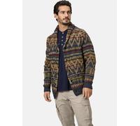 Strickjacke BABISTA "Strickjacke RALIETTO", Herren, Gr. M, blau (oliv gemustert), Obermaterial: 80% Polyacryl PAN. 20% Wolle mw., gemustert, normal, Strickjacken Strickjacke, in weicher Wollqualität (